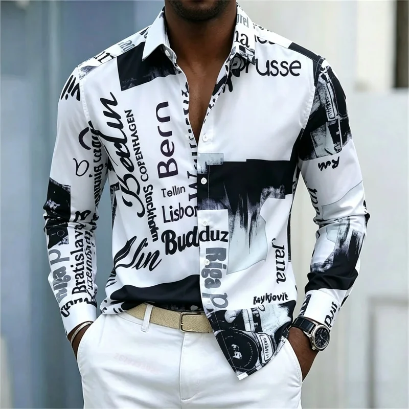 Street Fashion Men - Мужская рубашка с длинным рукавом и