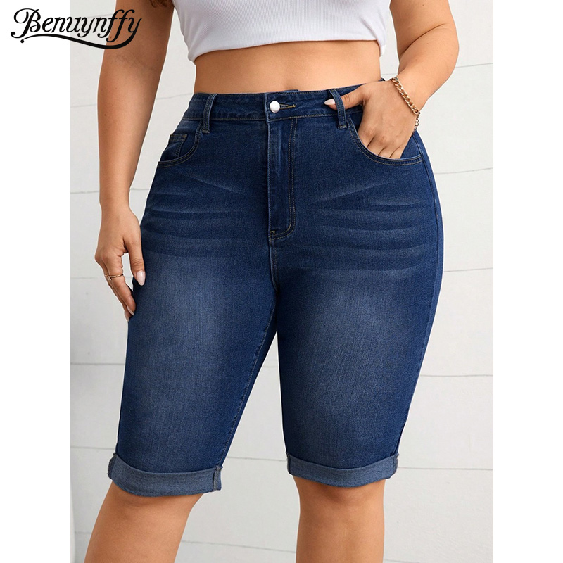 Street Fashion Plus Size - Джинсы-карандаш Benuynffy Plus Size в винтажном