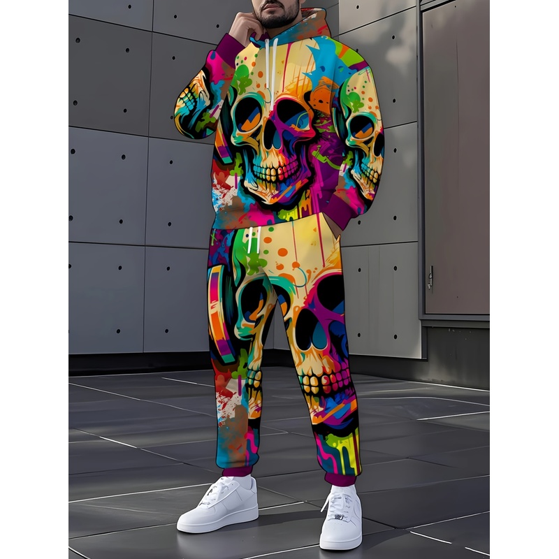 Street Fashion Styles - Модный комплект с узором скелета, модный