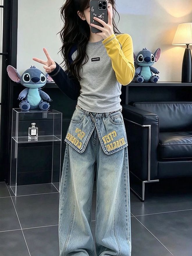Джинсовый комплект для девочек – обзор и цена Street Fashion Korean